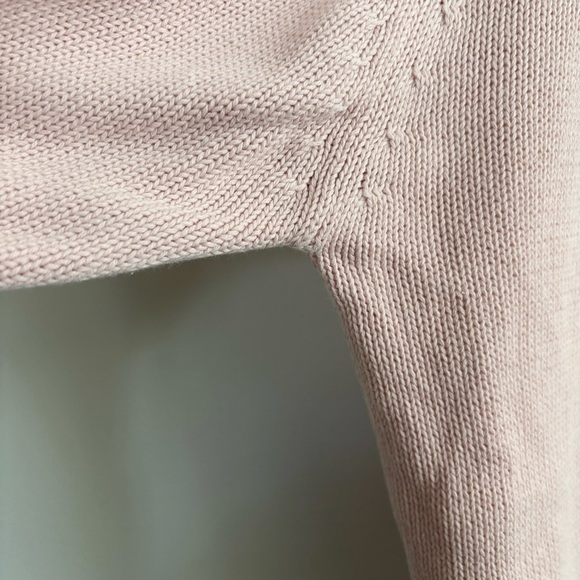 Vintage Cotton Light Pink and Gold Cardigan Sweater - Picture 10 of 14